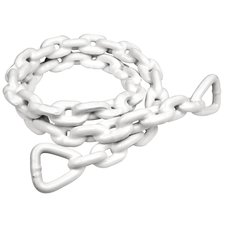 SEACHOICE White PVC Coated Galvanized Anchor Lead Chain 1/4" x 4' 44421